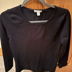 Everyday Black Long-Sleeve Knit Top by Unknown Brand